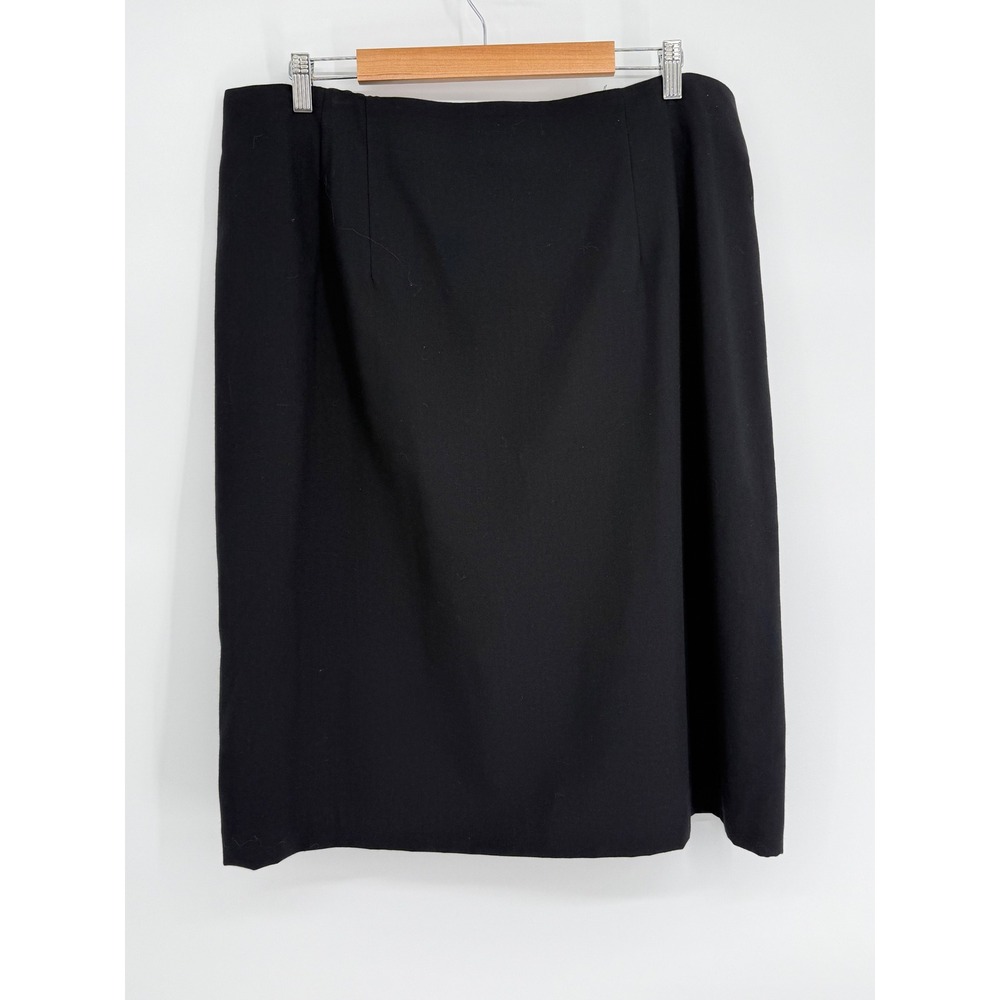 Sag Harbor Woman Black Pencil Skirt Plus Size 22W Lined Elastic Back Midi S94308